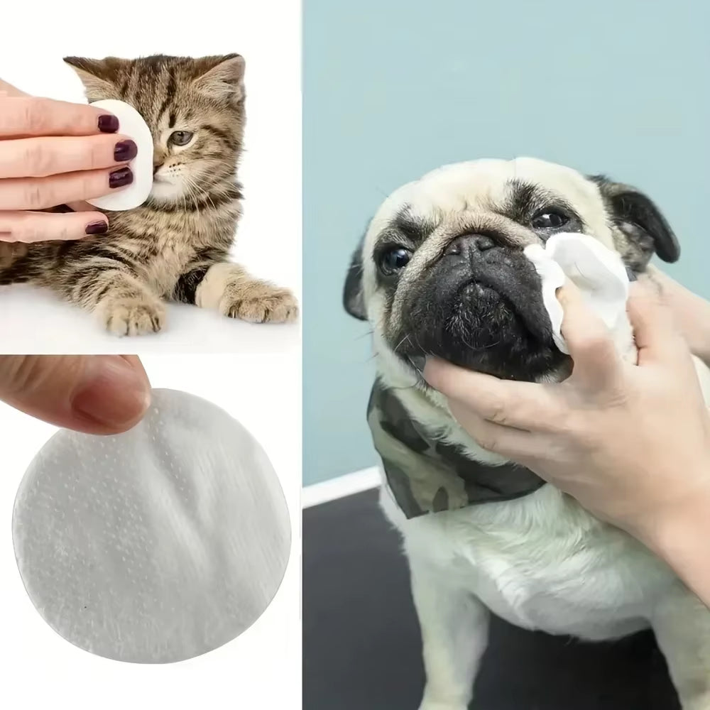 200Pcs Pet Eye Cleaning Wipes, Gentle Tear Stain Remover Wipes for Dogs and Cats, Pet Eye Wash Pads Pet Towel Pet Wipes