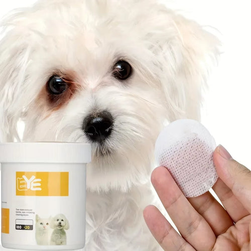 200Pcs Pet Eye Cleaning Wipes, Gentle Tear Stain Remover Wipes for Dogs and Cats, Pet Eye Wash Pads Pet Towel Pet Wipes