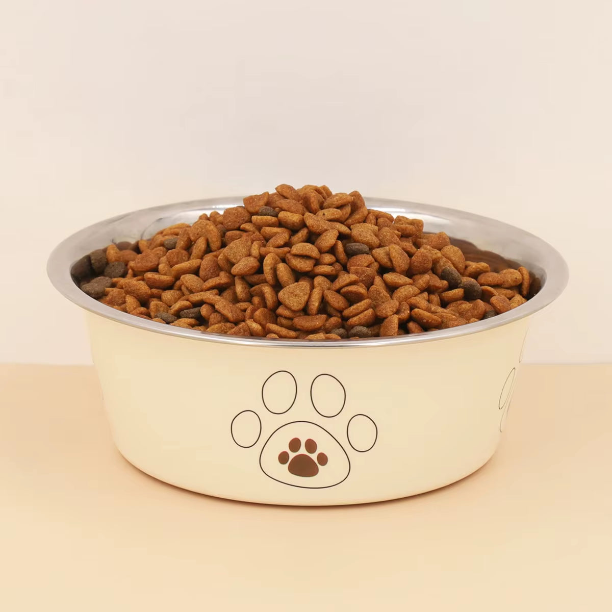 A Pet Stainless Steel Cat and Dog Bowl Is Non Slip and Easy to Clean Indoors
